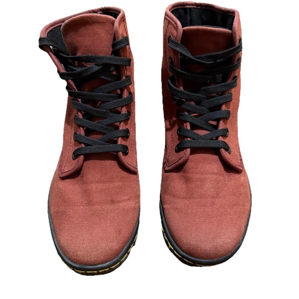 Dr. Doc Martens Shoreditch Maroon Red Canvas‎ Boots Shoes - Women's Size 6